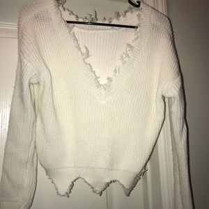 White cropped sweater